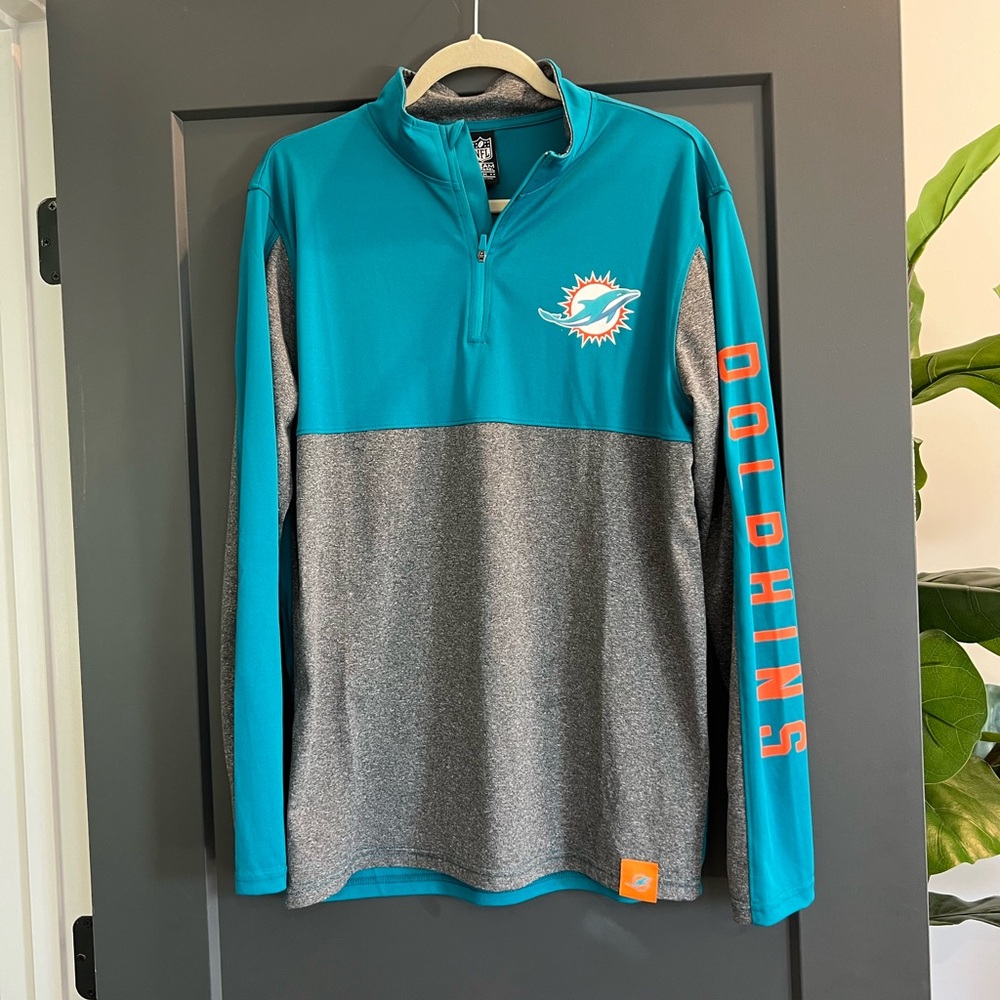 Men’s Quarter Zip Miami Dolphins Pullover Medium
